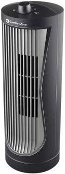 Comfort Zone 12 Inch Oscillating Desktop Tower Fan